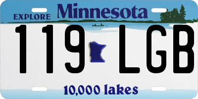 MN license plate 119LGB