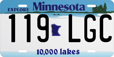 MN license plate 119LGC
