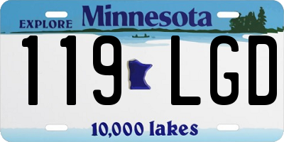 MN license plate 119LGD