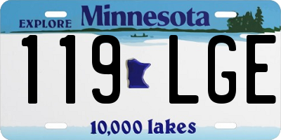 MN license plate 119LGE