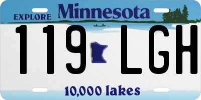 MN license plate 119LGH