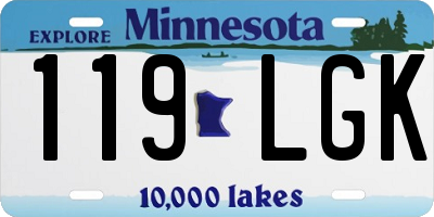 MN license plate 119LGK