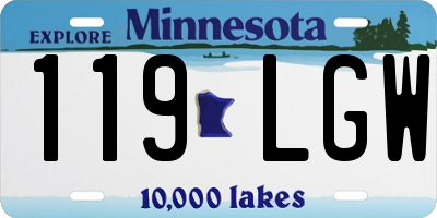 MN license plate 119LGW