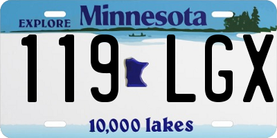 MN license plate 119LGX