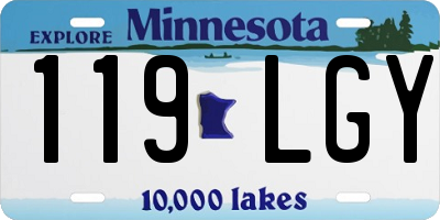 MN license plate 119LGY