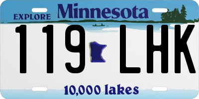 MN license plate 119LHK