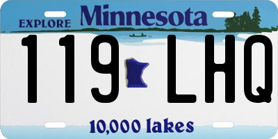 MN license plate 119LHQ