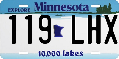 MN license plate 119LHX