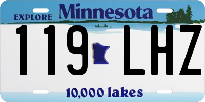 MN license plate 119LHZ