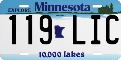 MN license plate 119LIC