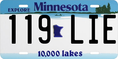 MN license plate 119LIE
