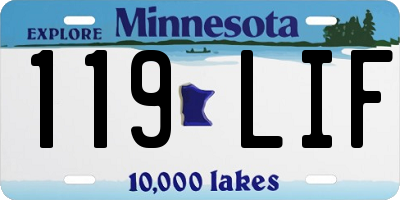 MN license plate 119LIF