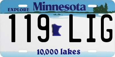 MN license plate 119LIG