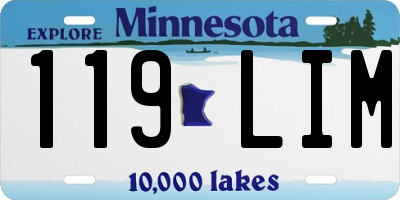 MN license plate 119LIM