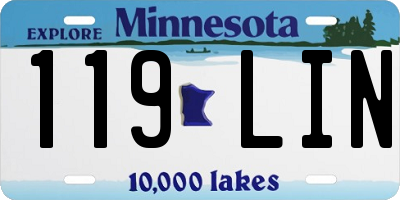 MN license plate 119LIN