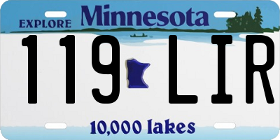 MN license plate 119LIR