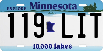 MN license plate 119LIT