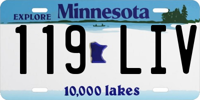 MN license plate 119LIV
