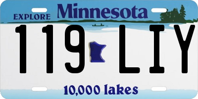 MN license plate 119LIY