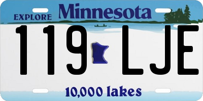 MN license plate 119LJE