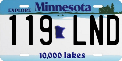 MN license plate 119LND