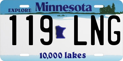 MN license plate 119LNG