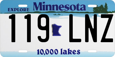 MN license plate 119LNZ