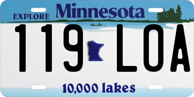 MN license plate 119LOA