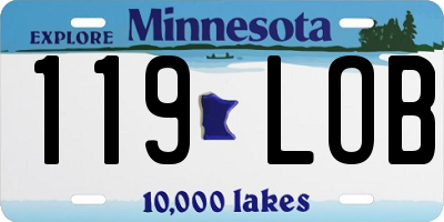 MN license plate 119LOB