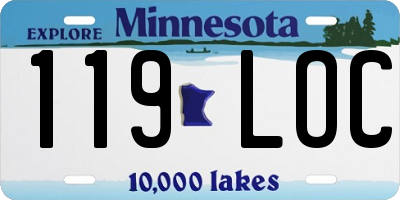 MN license plate 119LOC