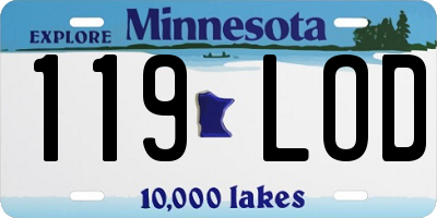MN license plate 119LOD