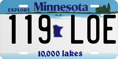 MN license plate 119LOE