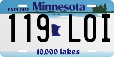 MN license plate 119LOI