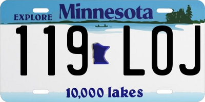 MN license plate 119LOJ