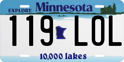 MN license plate 119LOL