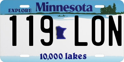 MN license plate 119LON
