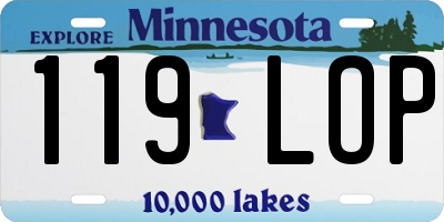 MN license plate 119LOP