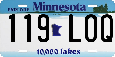 MN license plate 119LOQ