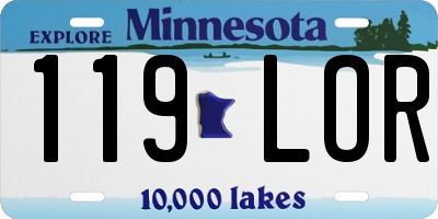 MN license plate 119LOR