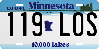MN license plate 119LOS