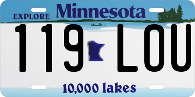 MN license plate 119LOU