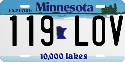 MN license plate 119LOV