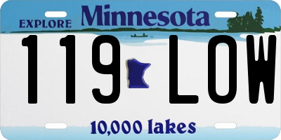 MN license plate 119LOW