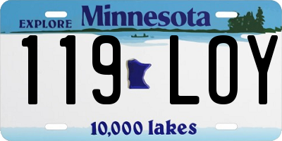 MN license plate 119LOY