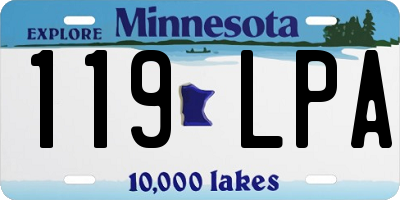 MN license plate 119LPA