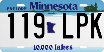 MN license plate 119LPK