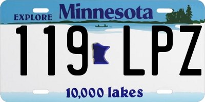 MN license plate 119LPZ