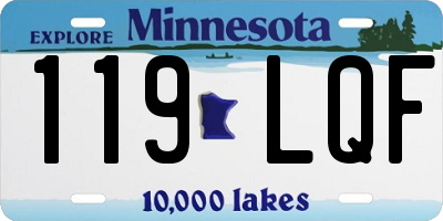 MN license plate 119LQF
