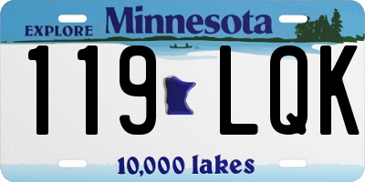 MN license plate 119LQK