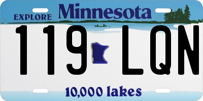 MN license plate 119LQN